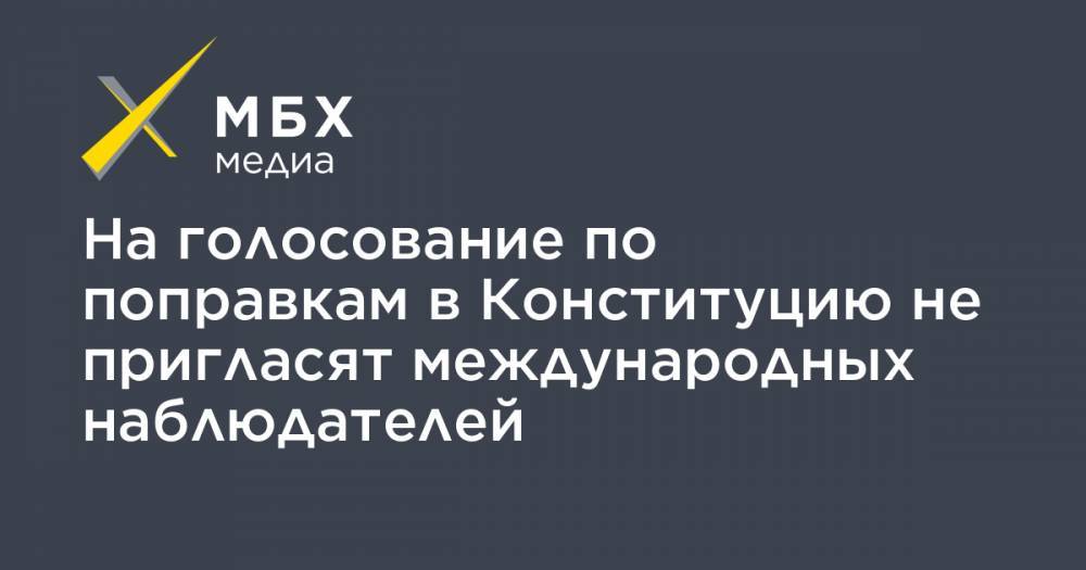 Элла Памфилова - На голосование по поправкам в Конституцию не пригласят международных наблюдателей - mbk.news - Россия