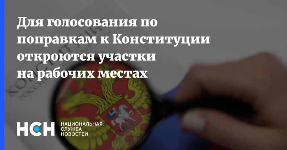 Николай Булаев - Для голосования по поправкам к Конституции откроются участки на рабочих местах - nsn.fm