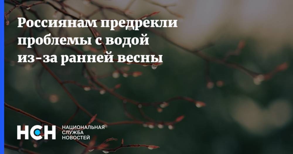 Екатерина Пестрякова - Россиянам предрекли проблемы с водой из-за ранней весны - nsn.fm - Россия - Челябинск