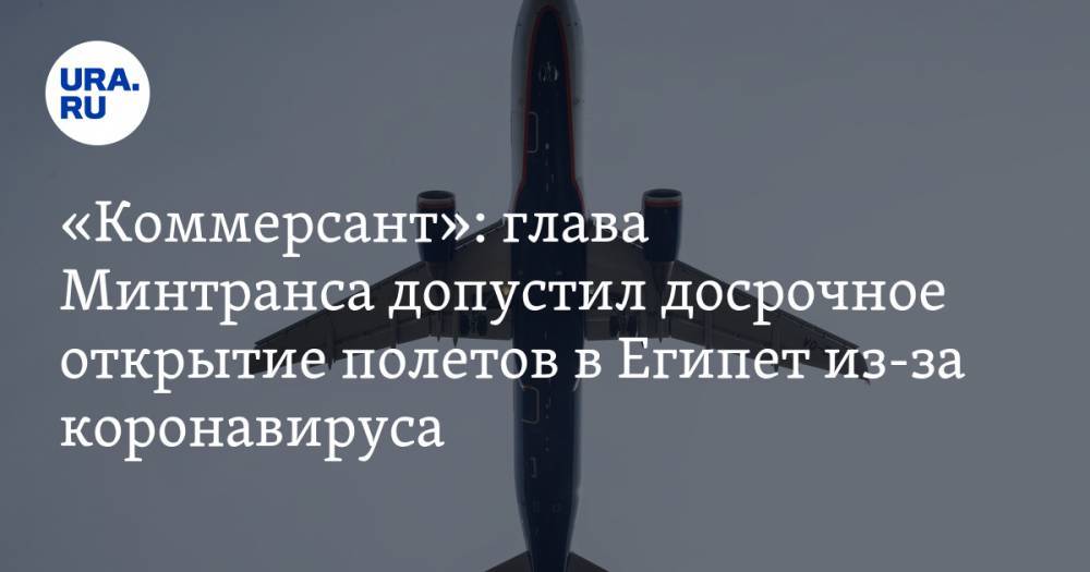 Евгений Дитрих - «Коммерсант»: глава Минтранса допустил досрочное открытие полетов в Египет из-за коронавируса - ura.news - Китай - Египет