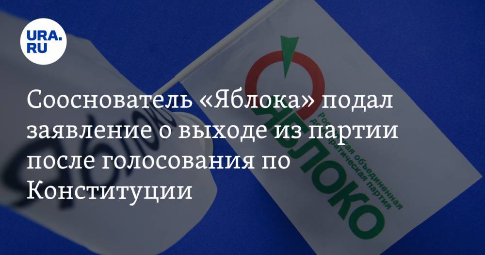 Григорий Явлинский - Владимир Лукин - Сооснователь «Яблока» подал заявление о выходе из партии после голосования по Конституции - ura.news - Тверская обл.