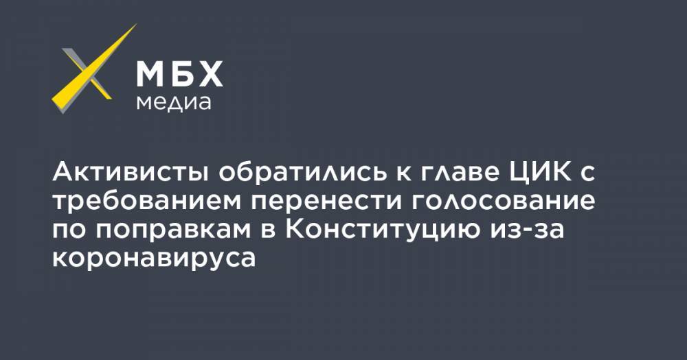 Элла Памфилова - Константин Фомин - Активисты обратились к главе ЦИК с требованием перенести голосование по поправкам в Конституцию из-за коронавируса - mbk.news - Россия