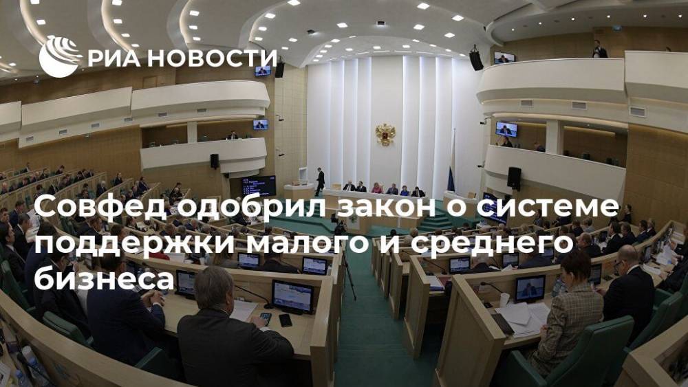 Совфед одобрил закон о системе поддержки малого и среднего бизнеса - ria.ru - Москва - Россия