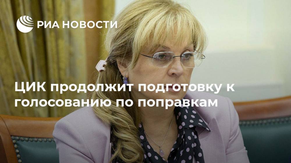 Элла Памфилова - ЦИК продолжит подготовку к голосованию по поправкам - ria.ru - Москва