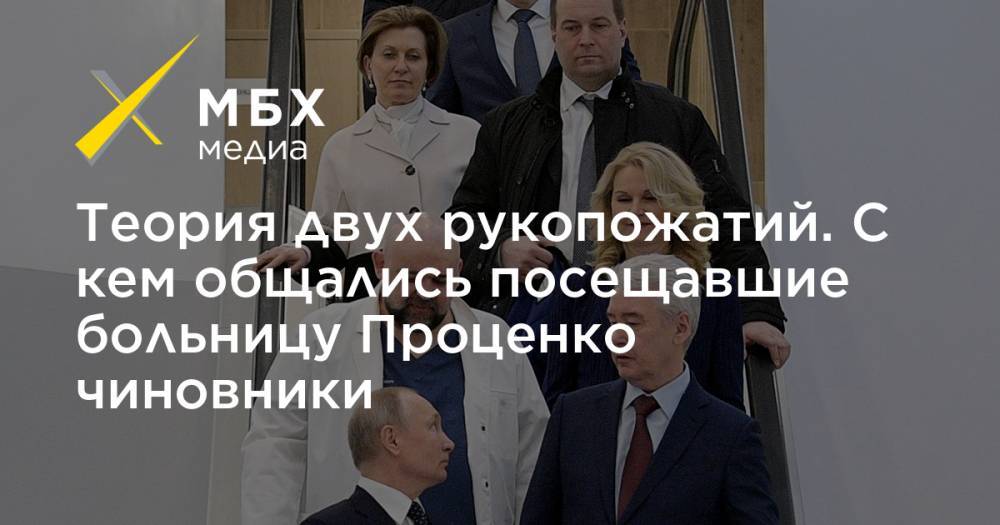 Владимир Путин - Сергей Собянин - Татьяна Голикова - Анна Попова - Михаил Мурашко - Денис Проценко - Теория двух рукопожатий. С кем общались посещавшие больницу Проценко чиновники - mbk.news