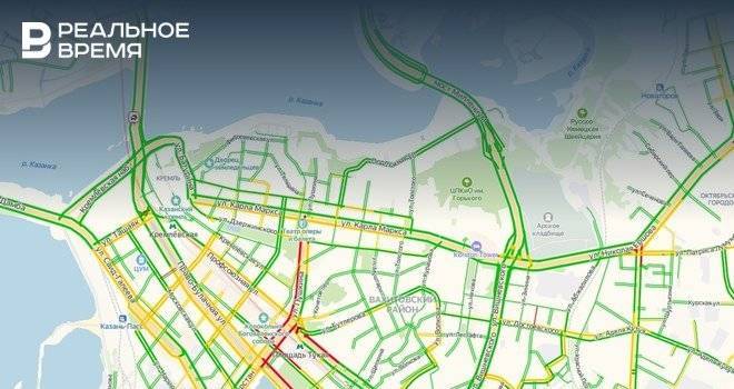 Самая длинная пробка сегодня в Казани продержалась 2,5 часа - realnoevremya.ru - Казань