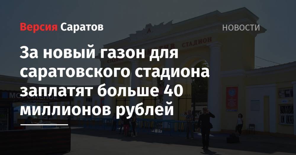 За новый газон для саратовского стадиона заплатят больше 40 миллионов рублей - nversia.ru
