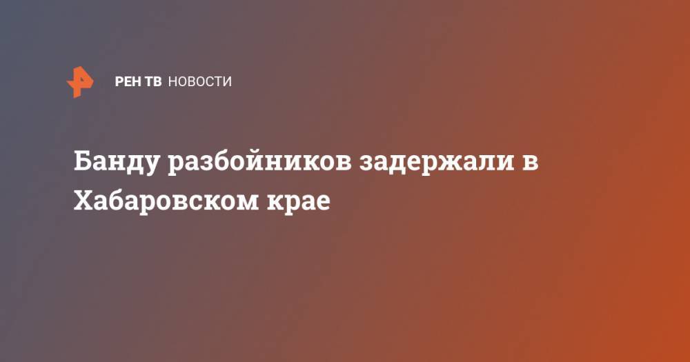 Банду разбойников задержали в Хабаровском крае - ren.tv - Хабаровский край