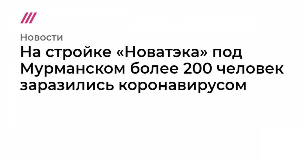 Леонид Михельсон - На стройке «Новатэка» под Мурманском более 200 человек заразились коронавирусом - tvrain.ru - Россия - Мурманск