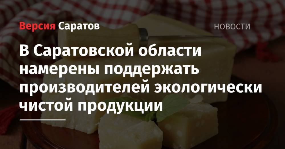 Николай Кузнецов - В Саратовской области намерены поддержать производителей экологически чистой продукции - nversia.ru - Россия - Саратовская обл. - Саратов