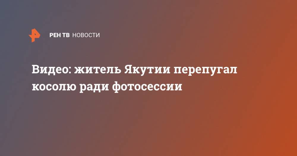 Видео: житель Якутии перепугал косолю ради фотосессии - ren.tv - респ. Саха
