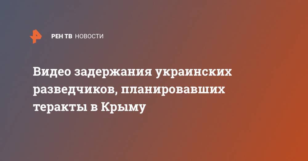 Видео задержания украинских разведчиков, планировавших теракты в Крыму - ren.tv - Украина - Крым - Херсон