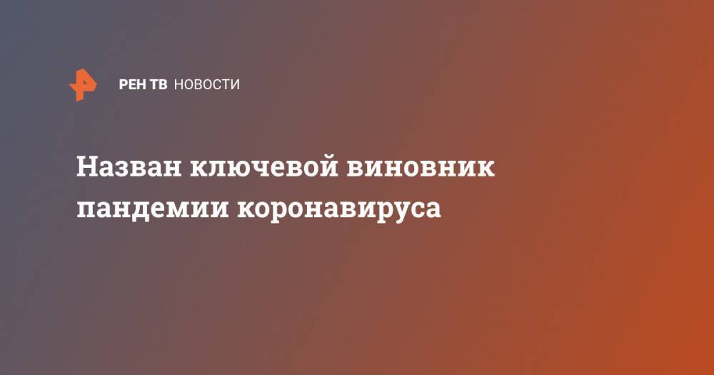 Назван ключевой виновник пандемии коронавируса - ren.tv - Канада - Оттава