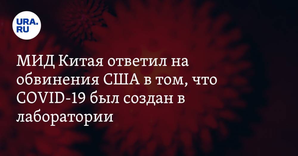 Чжао Лицзянь - МИД Китая ответил на обвинения США в том, что COVID-19 был создан в лаборатории - ura.news - Китай - США - Ухань