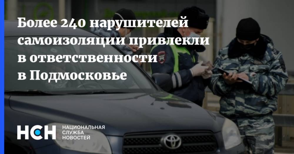 Более 240 нарушителей самоизоляции привлекли в ответственности в Подмосковье - nsn.fm - Московская обл. - Дзержинск - Волоколамск