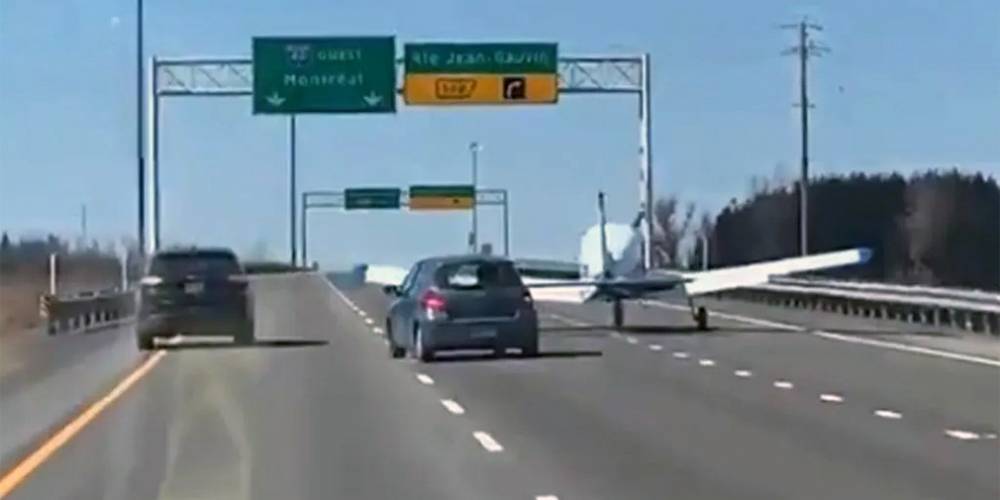 Видео: самолет совершил посадку на загруженном шоссе - autonews.ru - Канада - с. Видео