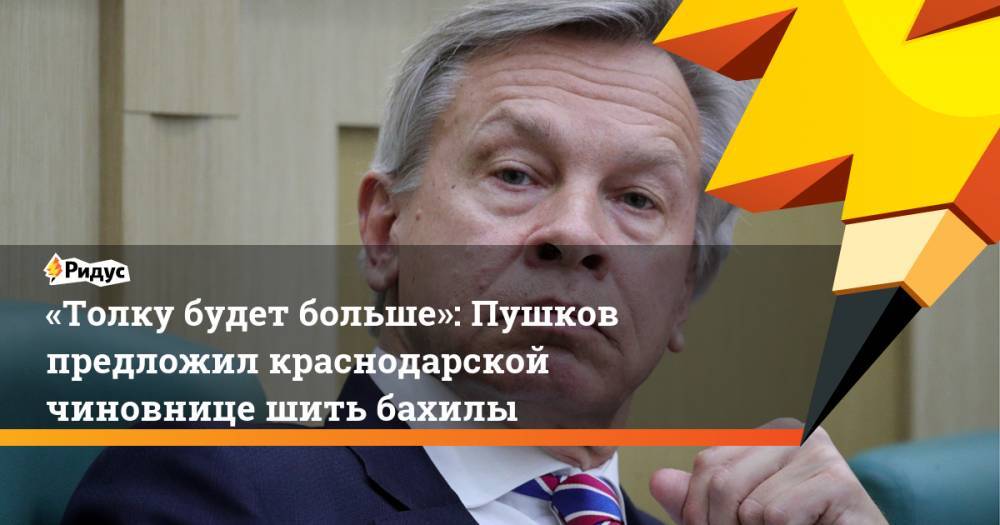 Алексей Пушков - Валерий Вечорко - «Толку будет больше»: Пушков предложил краснодарской чиновнице шить бахилы - ridus.ru - Москва - Россия - Краснодарский край