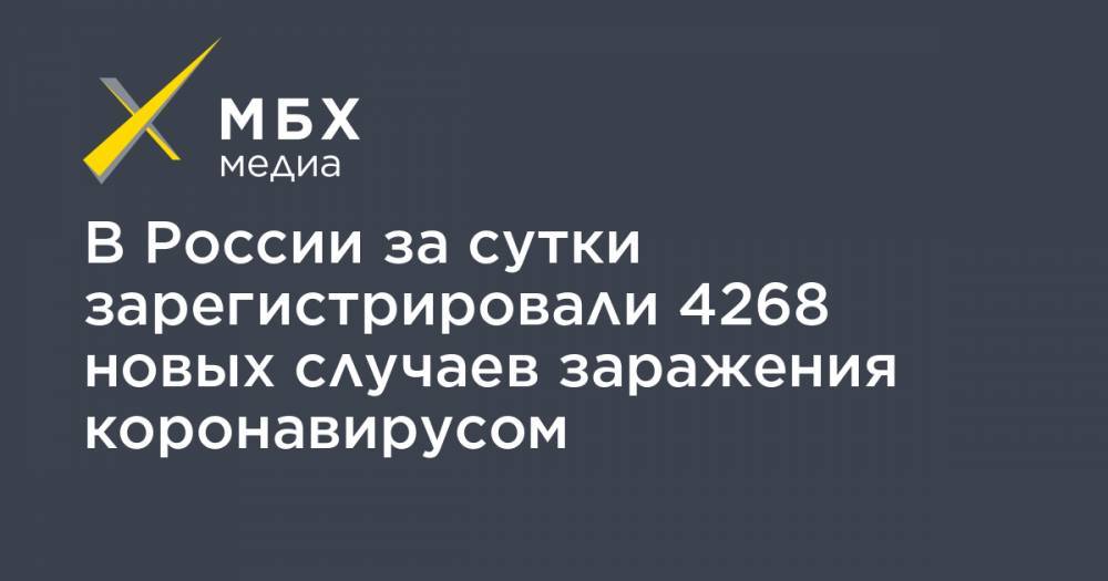 В России за сутки зарегистрировали 4268 новых случаев заражения коронавирусом - mbk.news - Москва - Россия - Китай - Санкт-Петербург - Московская обл. - Нижегородская обл. - Ухань