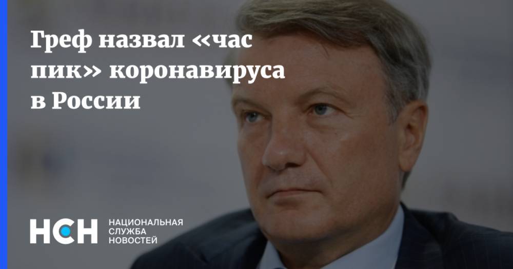 Герман Греф - Андрей Макаров - Греф назвал «час пик» коронавируса в России - nsn.fm - Москва - Россия