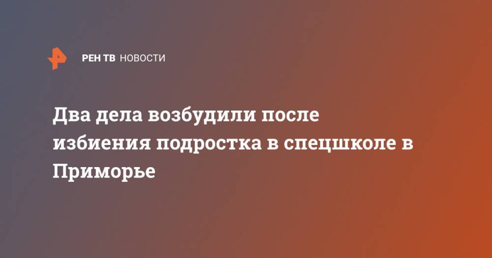 Два дела возбудили после избиения подростка в спецшколе в Приморье - ren.tv - Приморье край - Уссурийск