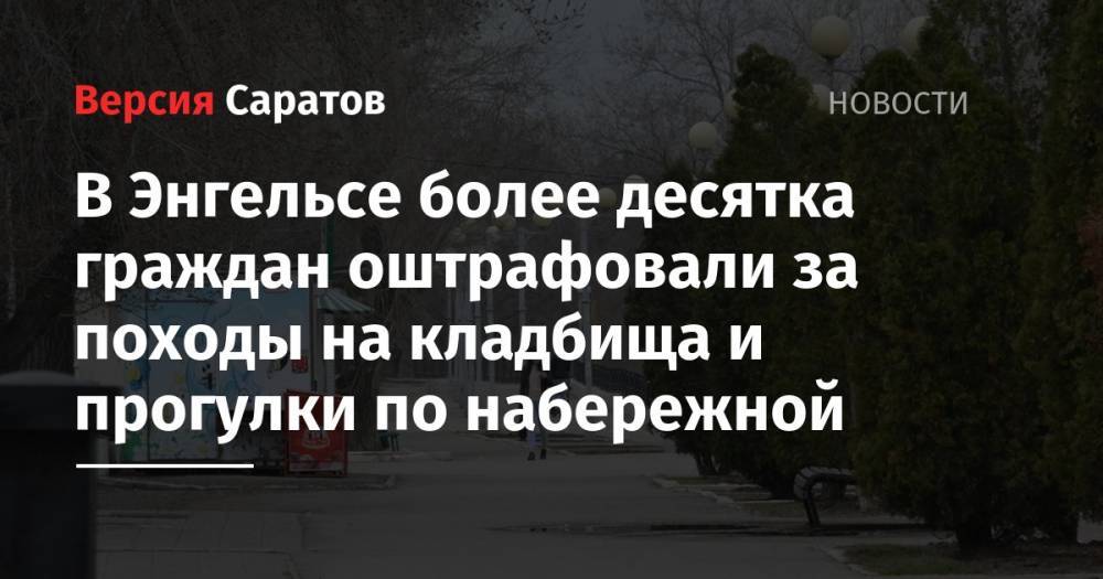 В Энгельсе более десятка граждан оштрафовали за походы на кладбища и прогулки по набережной - nversia.ru - Россия