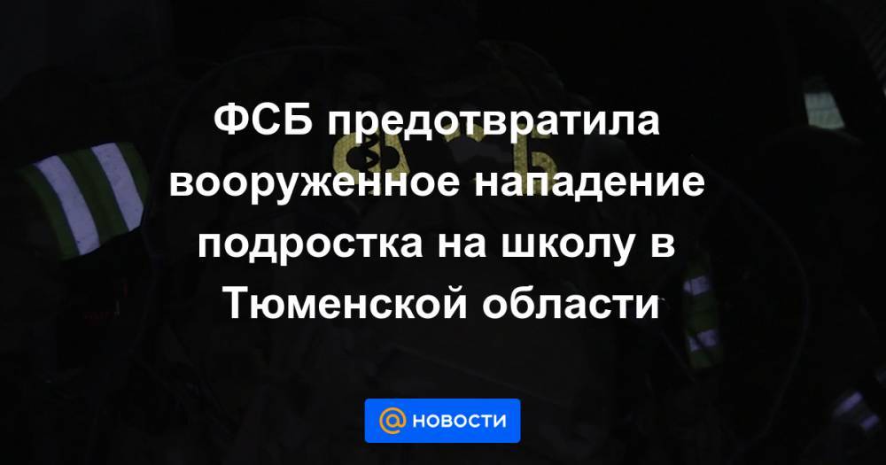 ФСБ предотвратила вооруженное нападение подростка на школу в Тюменской области - news.mail.ru - Москва - Россия - Тюменская обл.
