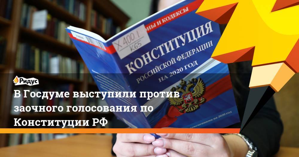 Владимир Путин - Павел Крашенинников - В Госдуме выступили против заочного голосования по Конституции РФ - ridus.ru - Россия