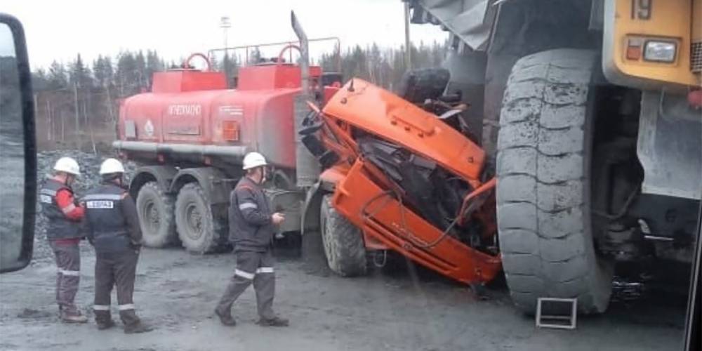 БелАЗ весом в 130 тонн раздавил КамАЗ. Фотофакт - autonews.ru - Киселевск - Кемеровская обл. - Свердловская обл.