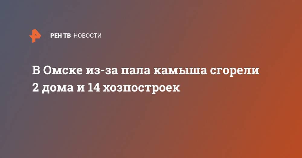 В Омске из-за пала камыша сгорели 2 дома и 14 хозпостроек - ren.tv - Омск