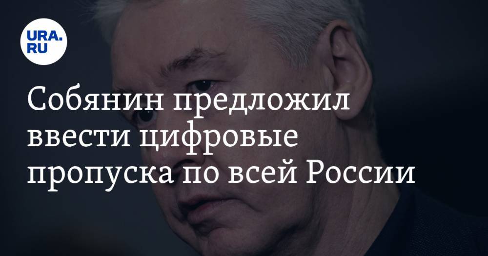 Сергей Собянин - Собянин предложил ввести цифровые пропуска по всей России - ura.news - Москва - Россия