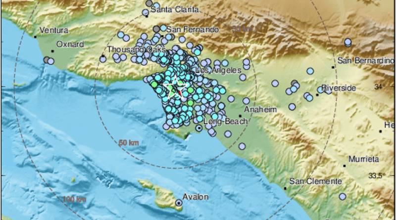 В Лос-Анджелесе произошло землетрясение в тектоническом разломе силой почти 4 балла - usa.one - США - Лос-Анджелес - шт. Калифорния - county Hill