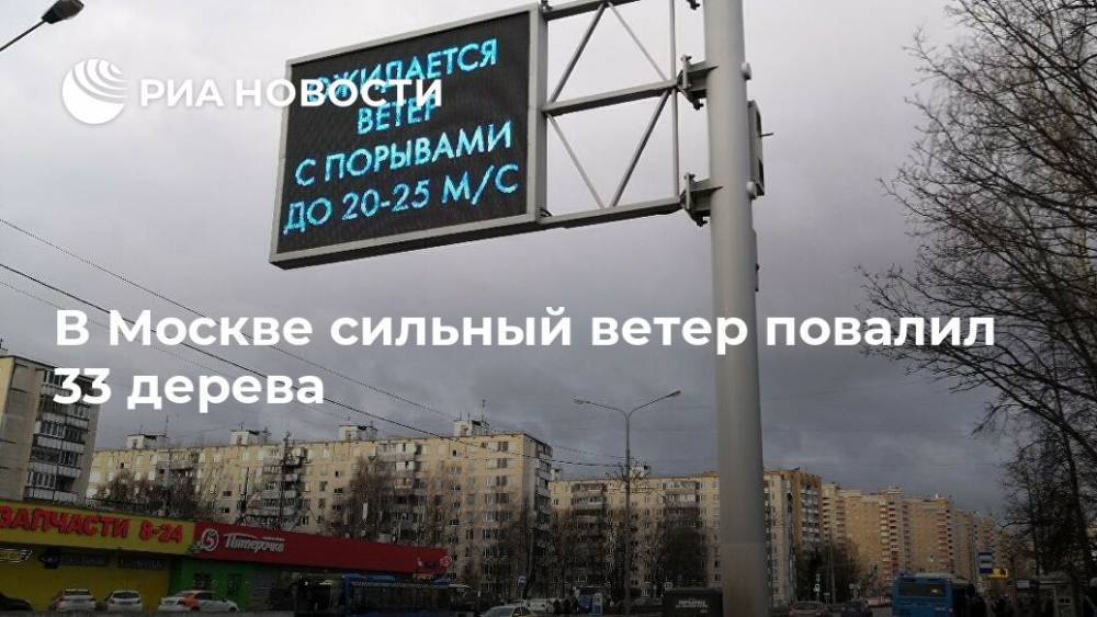 Петр Бирюков - В Москве сильный ветер повалил 33 дерева - ria.ru - Москва