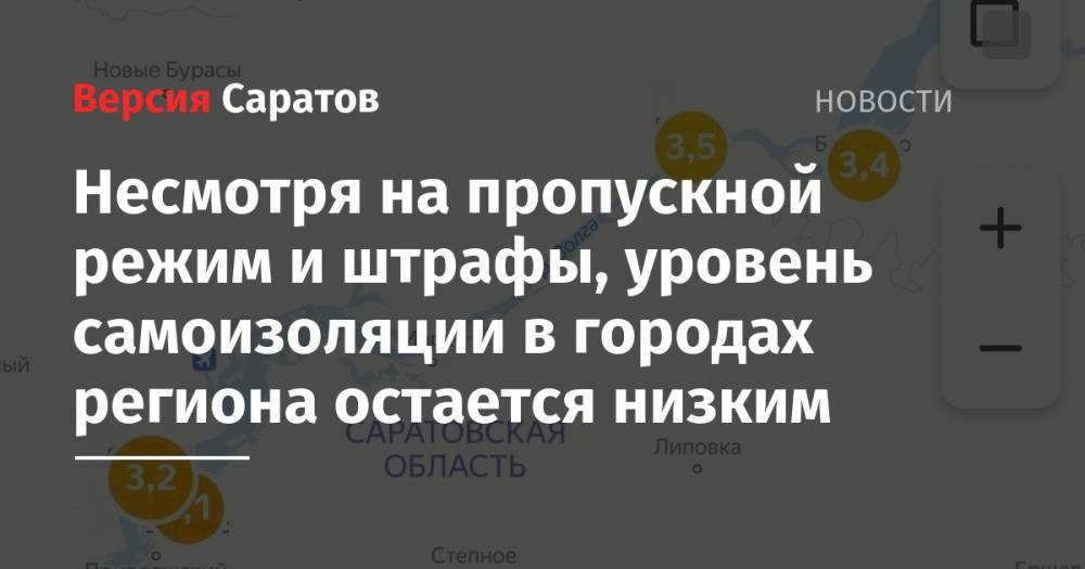 Владимир Путин - Несмотря на пропускной режим и штрафы, уровень самоизоляции в городах региона остается низким - nversia.ru - Россия - Саратов - Иркутск - Хабаровск - Владивосток - Вольск