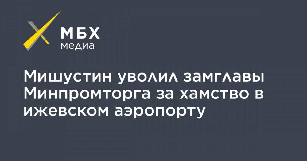 Дмитрий Овсянников - Михаил Мишустин - Мишустин уволил замглавы Минпромторга за хамство в ижевском аэропорту - mbk.news - Россия - Ижевск