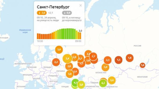 В пятницу утром петербуржцы самоизолировались на 3 балла - piter.tv - Москва - Россия - Санкт-Петербург - Новосибирск