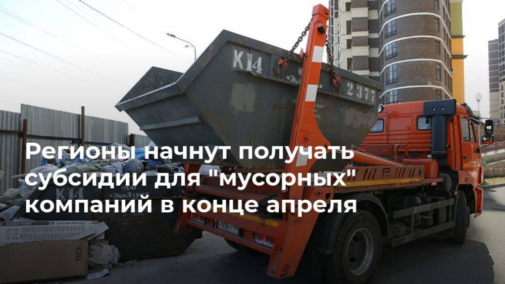 Виктория Абрамченко - Регионы начнут получать субсидии для "мусорных" компаний в конце апреля - realty.ria.ru - Москва - Россия