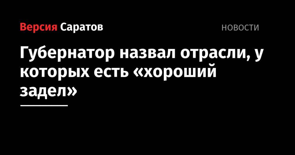 Валерий Радаев - Губернатор назвал отрасли, у которых есть «хороший задел» - nversia.ru