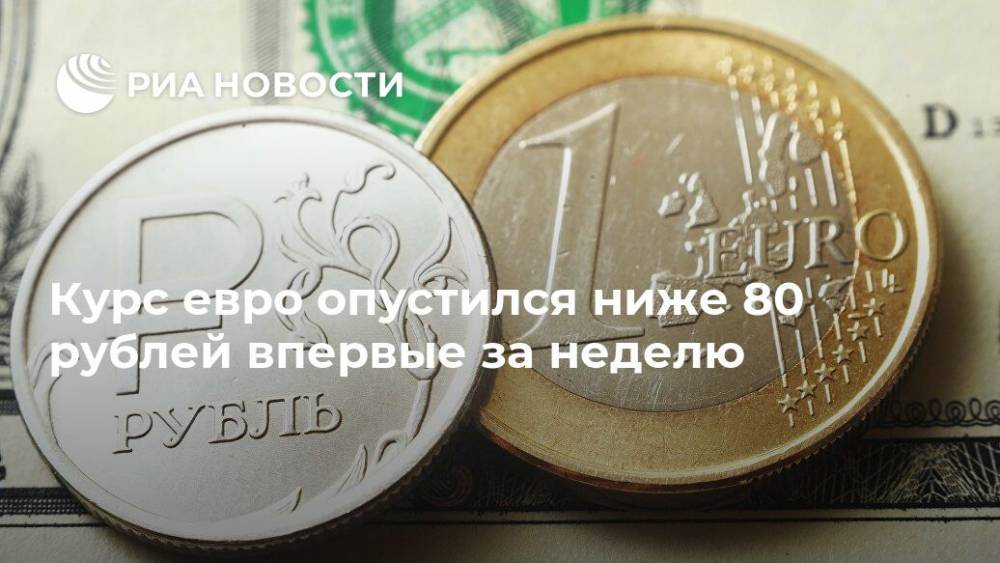 Курс евро опустился ниже 80 рублей впервые за неделю - ria.ru - Москва