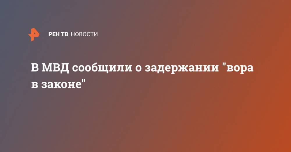 В МВД сообщили о задержании "вора в законе" - ren.tv - Россия - Молдавия - Челябинская обл.