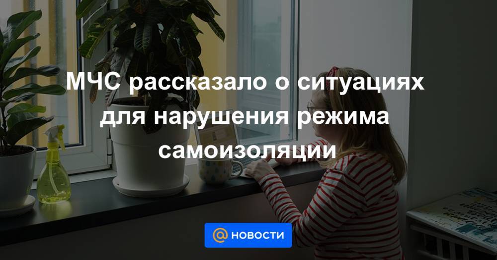 МЧС рассказало о ситуациях для нарушения режима самоизоляции - news.mail.ru - Россия