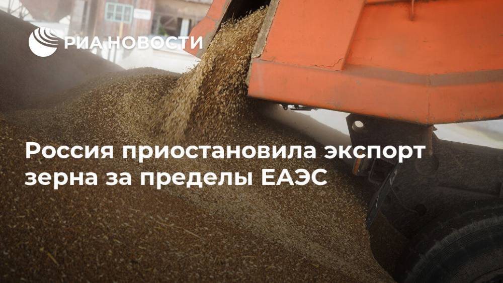 Россия приостановила экспорт зерна за пределы ЕАЭС - ria.ru - Москва - Россия