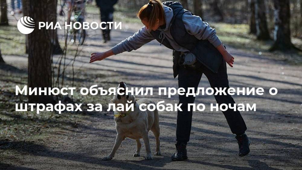 Минюст объяснил предложение о штрафах за лай собак по ночам - ria.ru - Москва - Россия