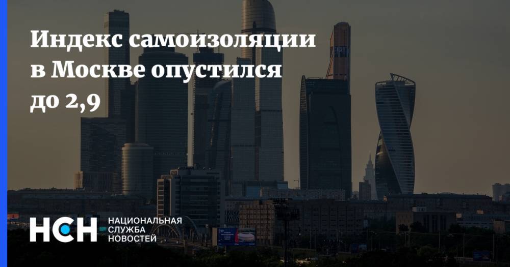 Индекс самоизоляции в Москве опустился до 2,9 - nsn.fm - Москва - Московская обл. - Дзержинск - Солнечногорск