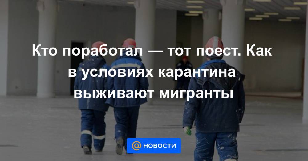 Кто поработал — тот поест. Как в условиях карантина выживают мигранты - news.mail.ru - Россия - Таджикистан