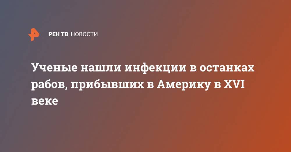 Ученые нашли инфекции в останках рабов, прибывших в Америку в XVI веке - ren.tv - Германия - Мексика