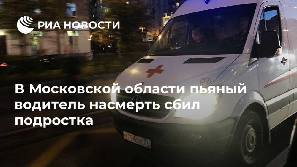 Ирина Волк - В Московской области пьяный водитель насмерть сбил подростка - ria.ru - Москва - Россия - Московская обл.