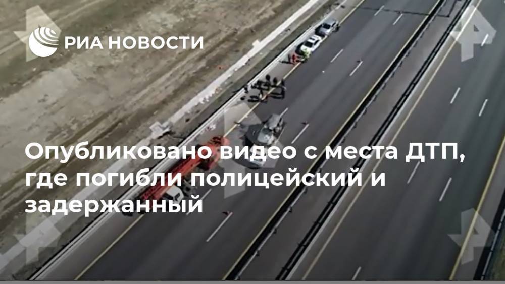 Опубликовано видео с места ДТП, где погибли полицейский и задержанный - ria.ru - Москва - Ленинградская обл. - Санкт-Петербург - Новгородская обл.