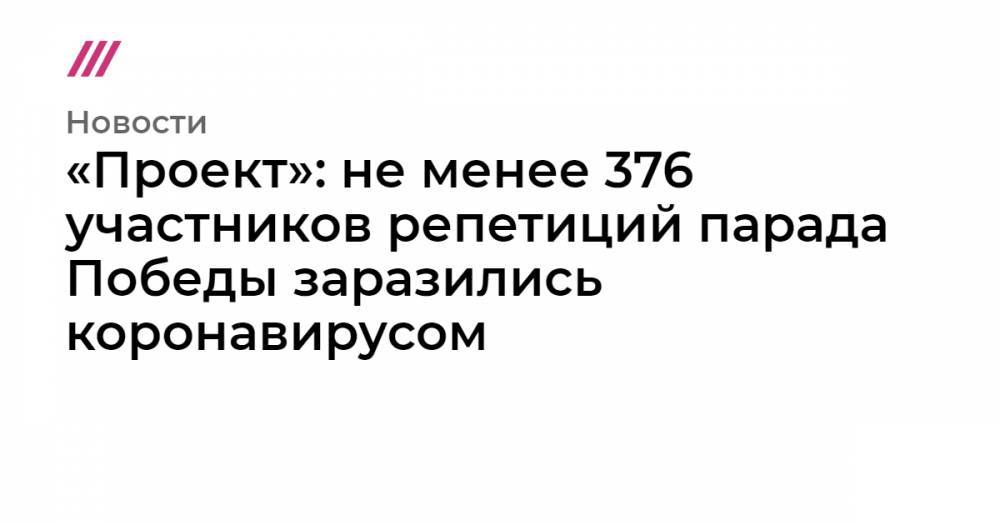 «Проект»: не менее 376 участников репетиций парада Победы заразились коронавирусом - tvrain.ru - Москва - Московская обл. - Тверь