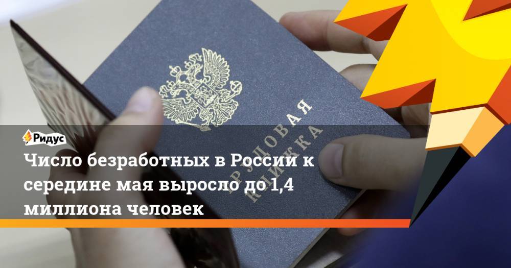 Татьяна Голикова - Антон Котяков - Число безработных в России к середине мая выросло до 1,4 миллиона человек - ridus.ru - Россия