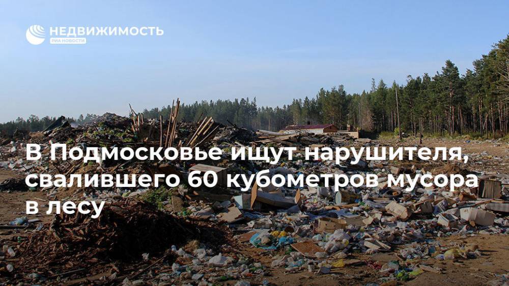 В Подмосковье ищут нарушителя, свалившего 60 кубометров мусора в лесу - realty.ria.ru - Москва - Московская обл.